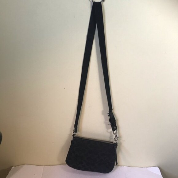 Coach Signature Small Crossbody Mini Bag Shoulder Patent Leather Zip Pocket Tote - Picture 4 of 16